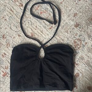 American Eagle Outfitters Black Halter Crop Top